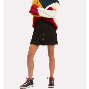 ALEXANDER WANG Seamed Black Rinse Skirt Size 26